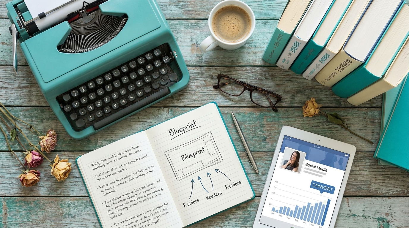 Cover of The Romance Author Brand Blueprint: 4 Platform-Building Strategies That Actually Convert Readers (Not Just Followers)