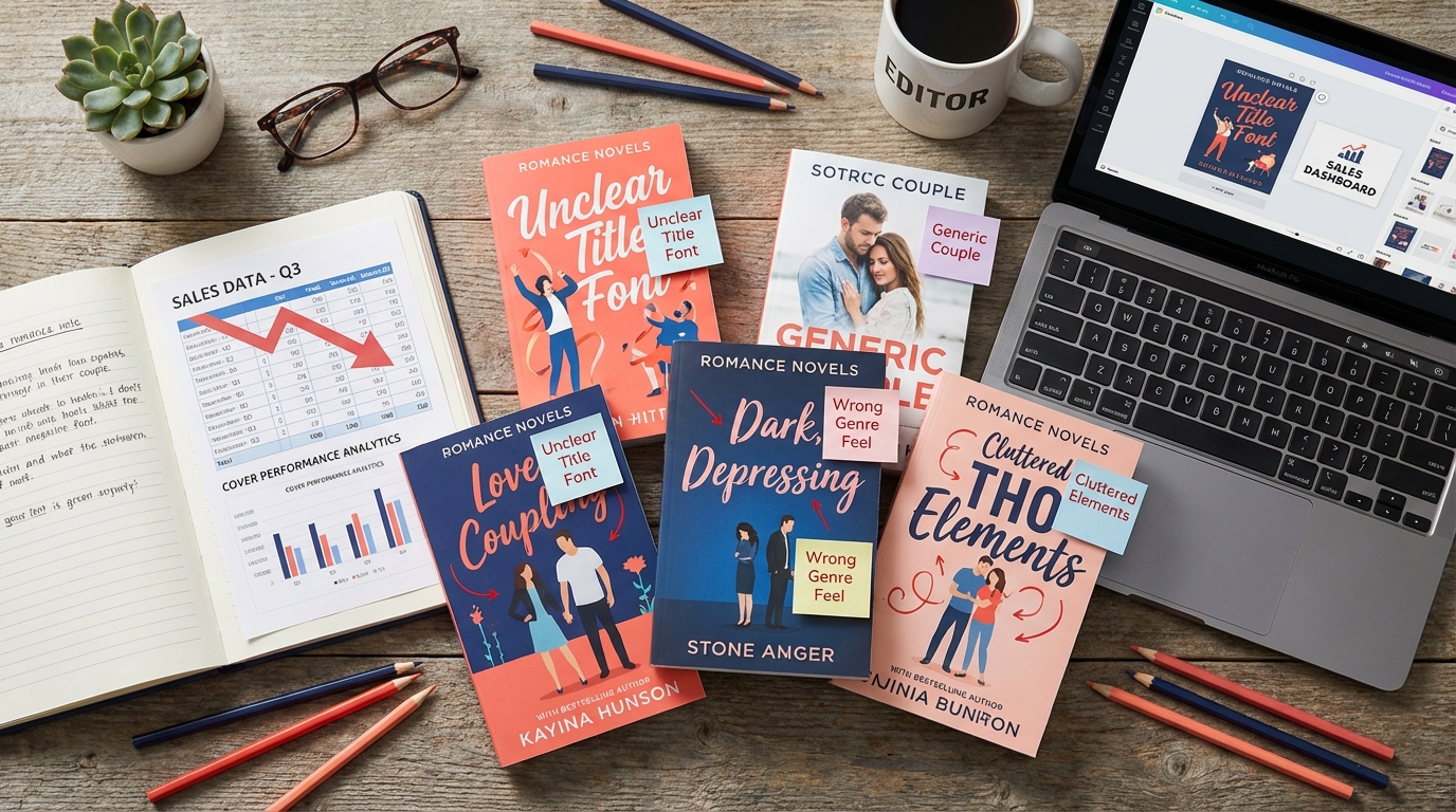 Cover of 5 Romance Book Cover Mistakes That Are Sabotaging Your Sales (From an Editor Who Sees the Data)