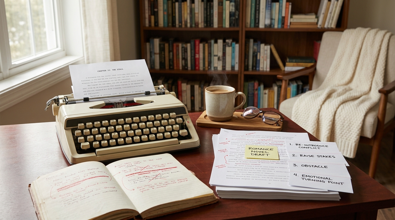 Cover of Romance Novel Tension Problems: An Editor's 4-Step Fix for Flat Middle Chapters